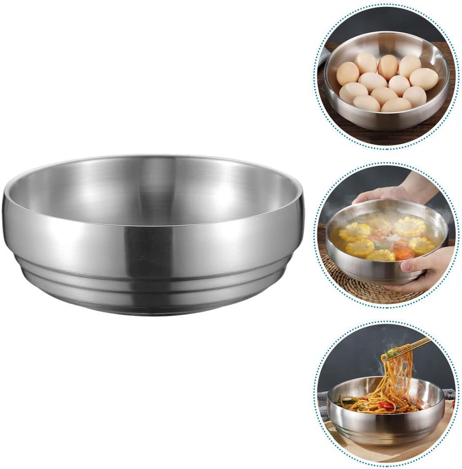 Edelstahl Sch¨¹ssel Doppelwandige Anti ?e Sch¨¹ssel 19cm Servierschalen R¨¹hrsch¨¹ssel Suppensch¨¹ss