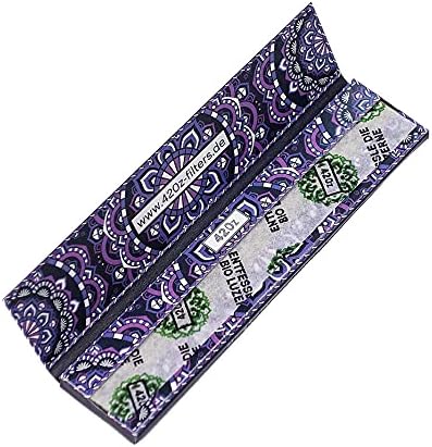 420z King Size Ultra Thin Papers aus Bio Luzerne, Grape Sparkle, 33 Blättchen pro Heftchen 1 Box (50