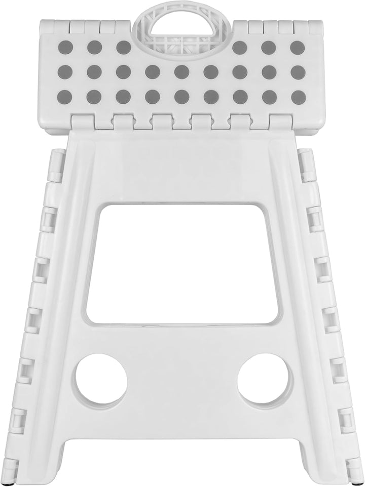 Tritthocker klappbar, Klapphocker faltbar 150 kg, 1 Stufe, rutschfest (Weiss, 39 x 40 x 32 cm) Weiss