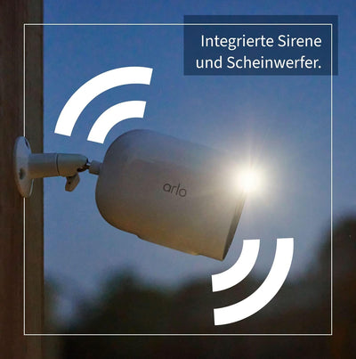 Arlo Go 2 Überwachungskamera Aussen Mit Sim Karte, Kabellos, 3G/4G LTE Ohne WLAN, Wetterfest, Spotli