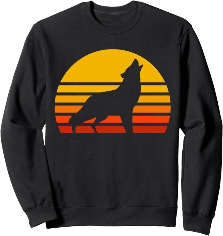 Retro Wolf Vintage Sonnenuntergang Wolf Sweatshirt