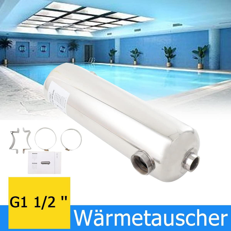 Cozyel 60 kW Edelstahl Pool-Wärmetauscher Schwimmbadwärmetauscher Pool Schwimmbad Heizung Wärmetausc