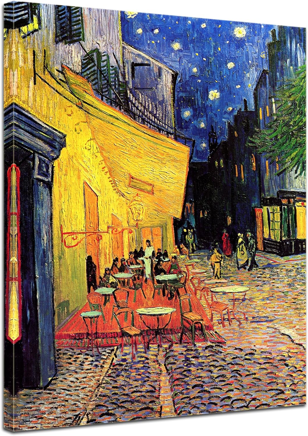 Bilderdepot24 Bild auf Leinwand | Vincent van Gogh Caféterrasse am Abend in 60x80 cm als Wandbild |