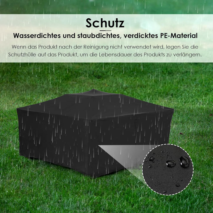 LIFERUN Feuerschale mit Funkenschutz 81cm, Feuerschalen mit Deckel, Feuerkorb für den Garten Feuerst
