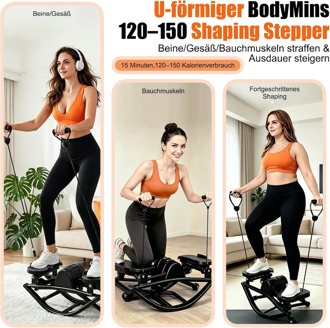 Stepper,Rock Stepper,Mit Power Ropes Sidestepper,fitnessgeräte für zuhause,Trainer bis 200kg,für eff