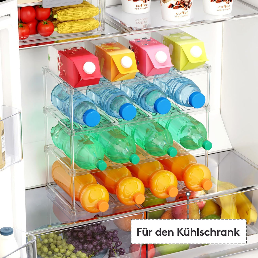 Lifewit Stapelbarer Flaschenorganizer aus Kunststoff für Zuhause, Tumbler- und Becherhalter, Transpa