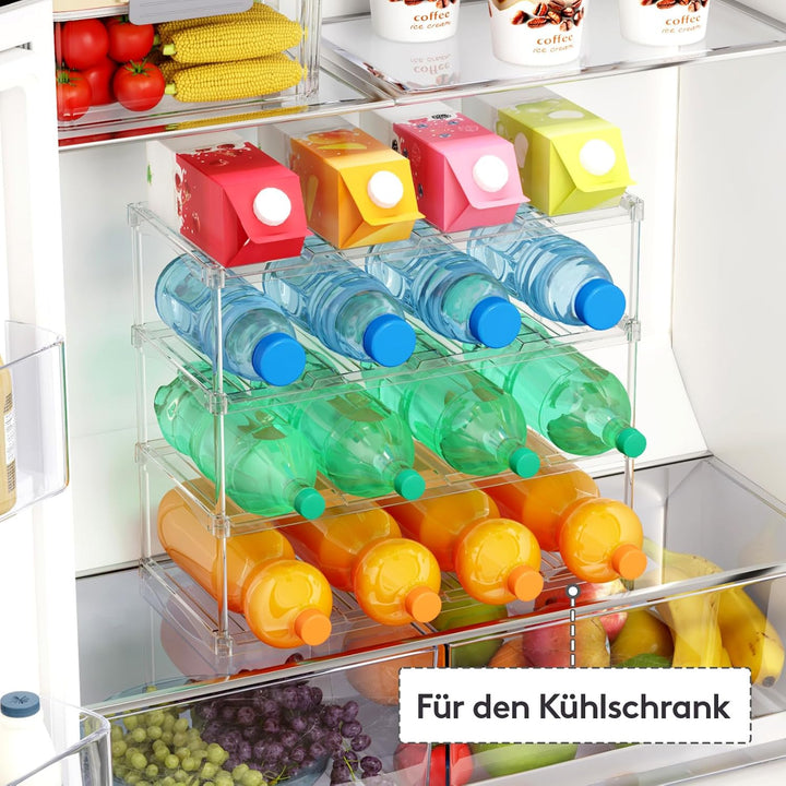 Lifewit Stapelbarer Flaschenorganizer aus Kunststoff für Zuhause, Tumbler- und Becherhalter, Transpa