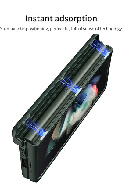 COQUE Galaxy Z Fold 3 Hülle, aufklappbare All-Inclusive-Hülle mit Kapazitätsstift,Stiftschlitz, zusa