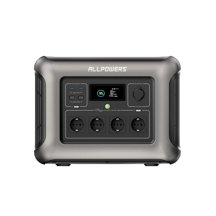ALLPOWERS Tragbare Powerstation R1500, 1152Wh LiFePO4 (LFP) Akku, 1800W AC/100W USB-C Ausgang, Solar