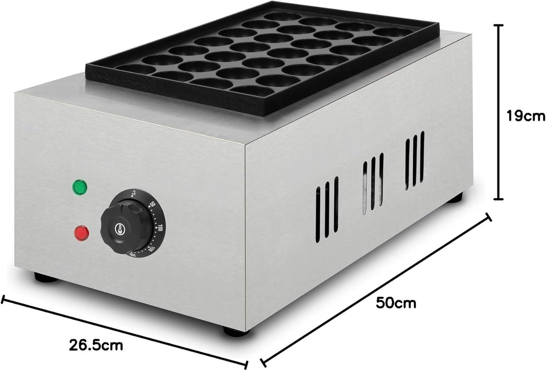 Takoyaki Maker, Takoyaki Maschine, Elektrisch 2000W, Grill mit Edelstahl Gehäuse, Temperatur Stufenl