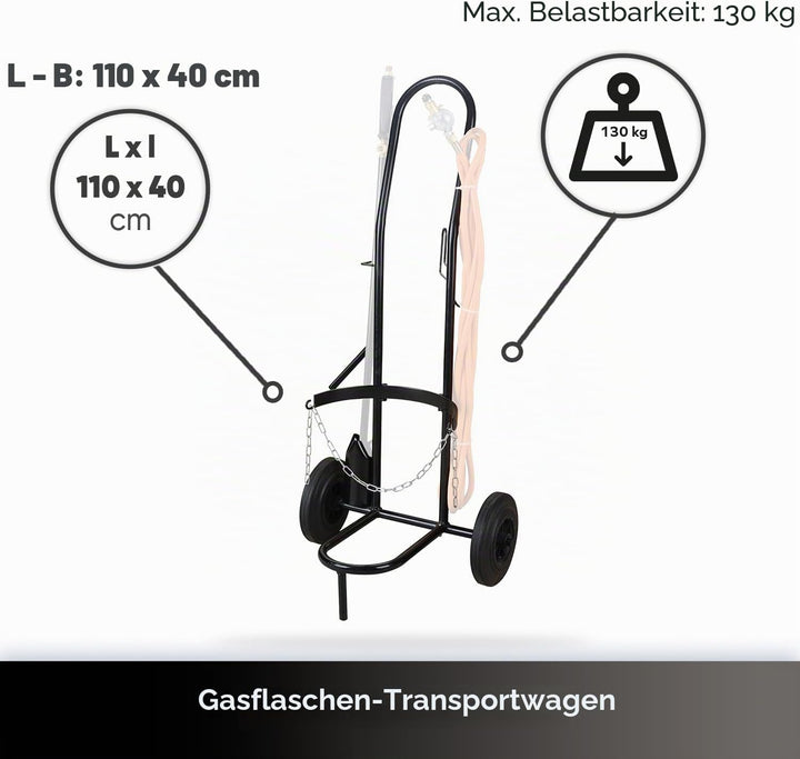 Greenstar - Gasflaschentransportwagen - Für Unkrautvernichtungsarbeiten - Max. Tragfähigkeit 130 kg