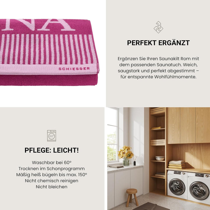 Schiesser Saunakilt Rom für Damen aus saugstarkem Baumwoll-Frottier (Grössen S - XXL), Made in Green