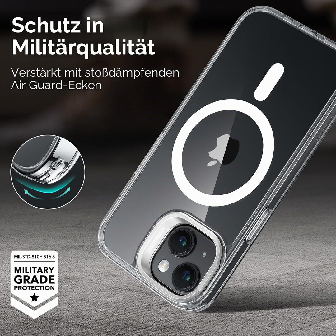 ESR für iPhone 15 Hülle Kompatibel mit MagSafe, Zertifizierte Militärschutz Handyhülle iPhone 15 Cas