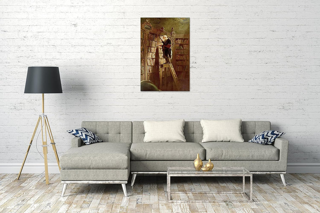 Printed Paintings Leinwand (60x80cm): Carl Spitzweg - Der Bücherwurm 60x80 cm, 60x80 cm