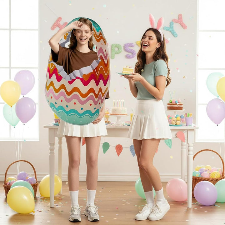 Ostereier-Kostüm – lustiges Urlaubs-Outfit, Motto-Partykleid, buntes Eier-Kostüm, Kinder-Themen-Outf