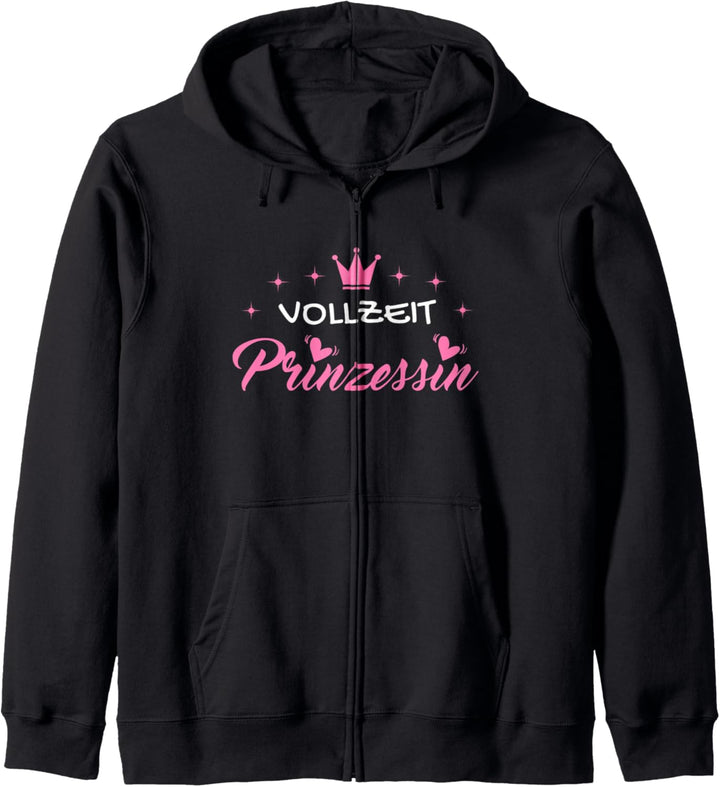 Vollzeitprinzessin | Krönchen Prinzessinnen Kapuzenjacke