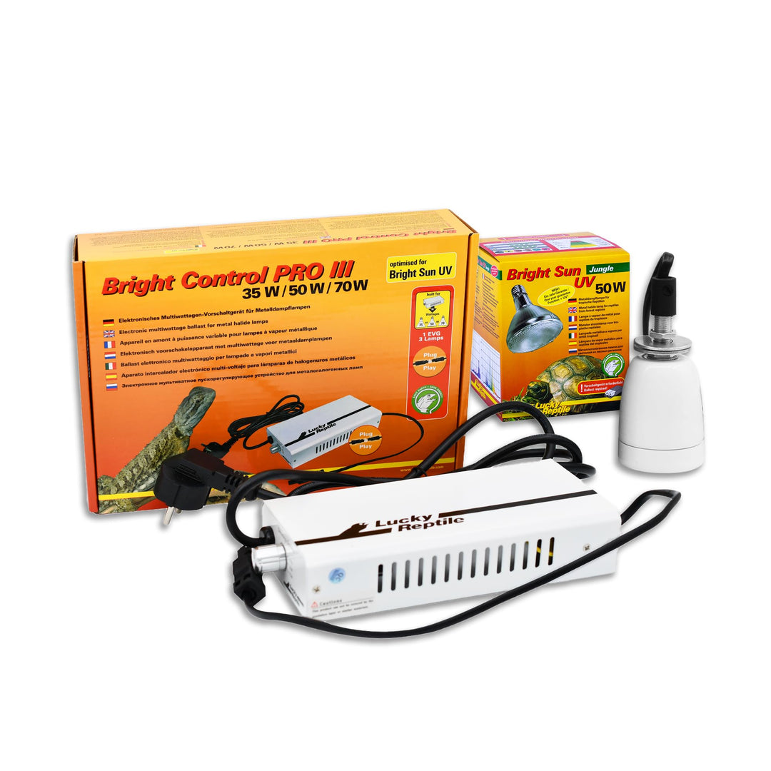 Lucky Reptile Bright Sun UV Jungle Komplettset - 50 W Metalldampflampe inklusive Fassung &amp; Vorschalt