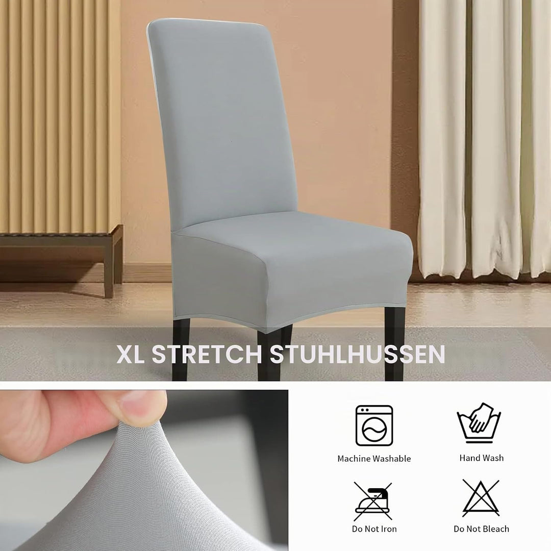 Lydevo Stuhlhussen XL 6er Set Stretch Stuhlhussen Schwingstühle XL für Esszimmerstühle Spandex Unive