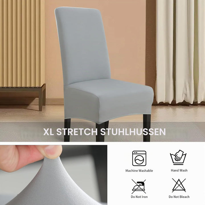 Lydevo Stuhlhussen XL 6er Set Stretch Stuhlhussen Schwingstühle XL für Esszimmerstühle Spandex Unive