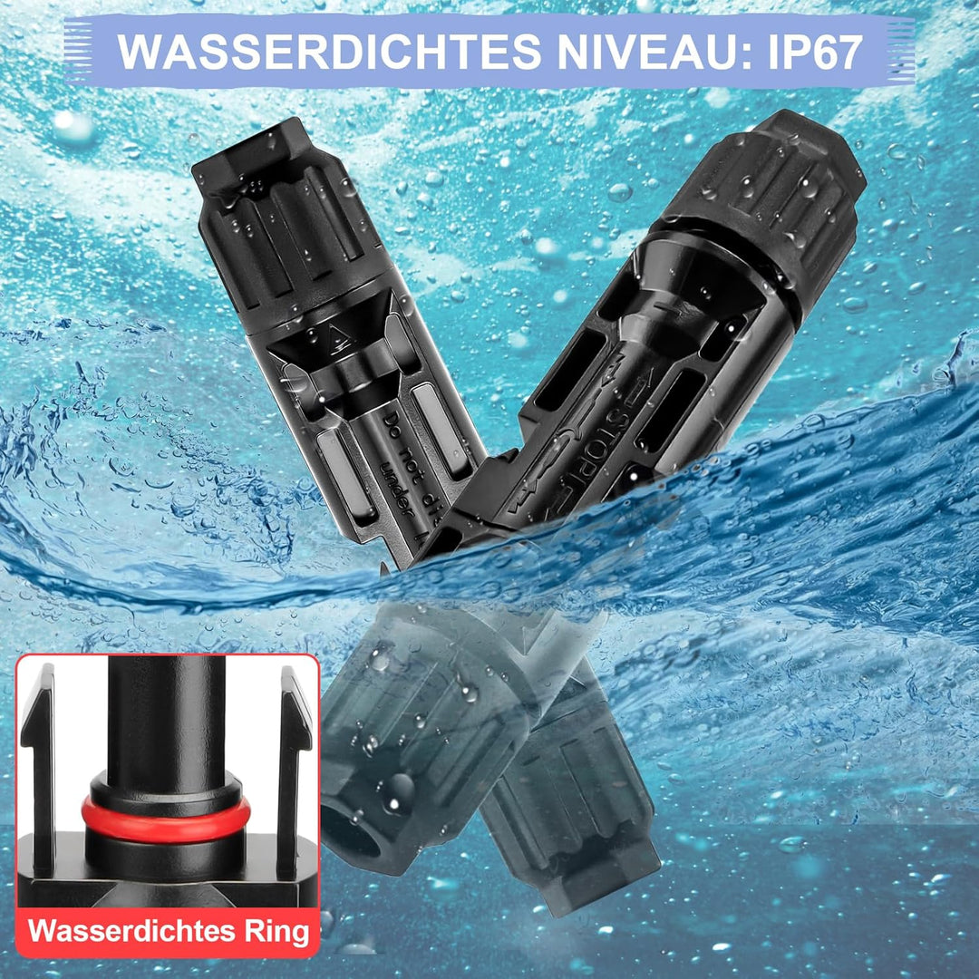Solar Crimpzange Werkzeug Set für 2.5/4/6mm² PV Kabel,10 Paar Kabelstecker, 10 Paar Männlich/Weiblic