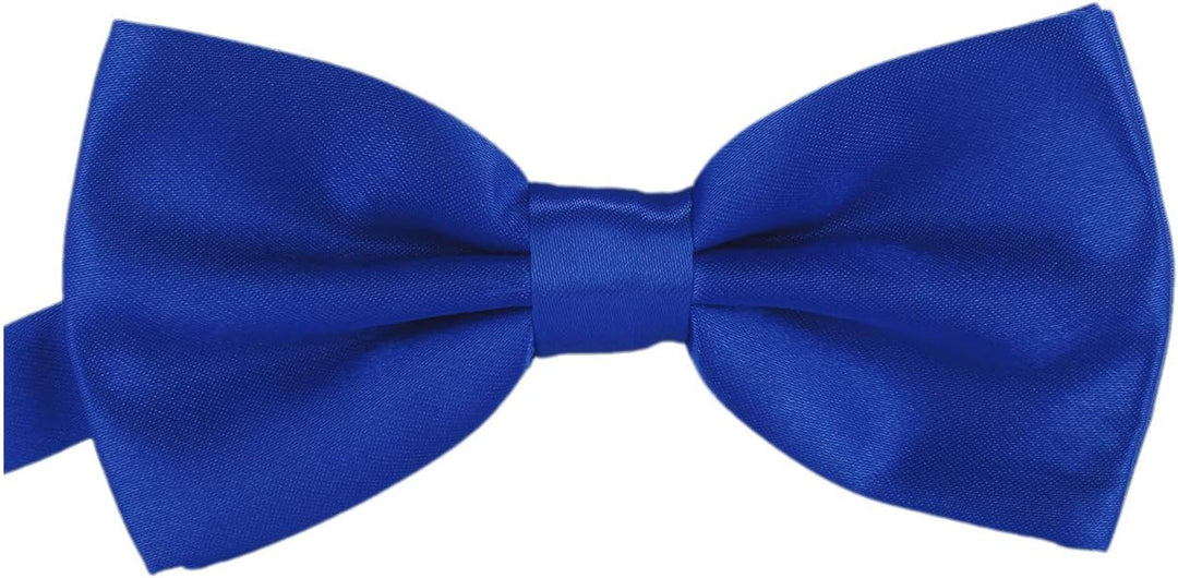 DonDon 6er Set Herren Fliege 12 x 6 cm gebunden und längenverstellbar Blau, Blau