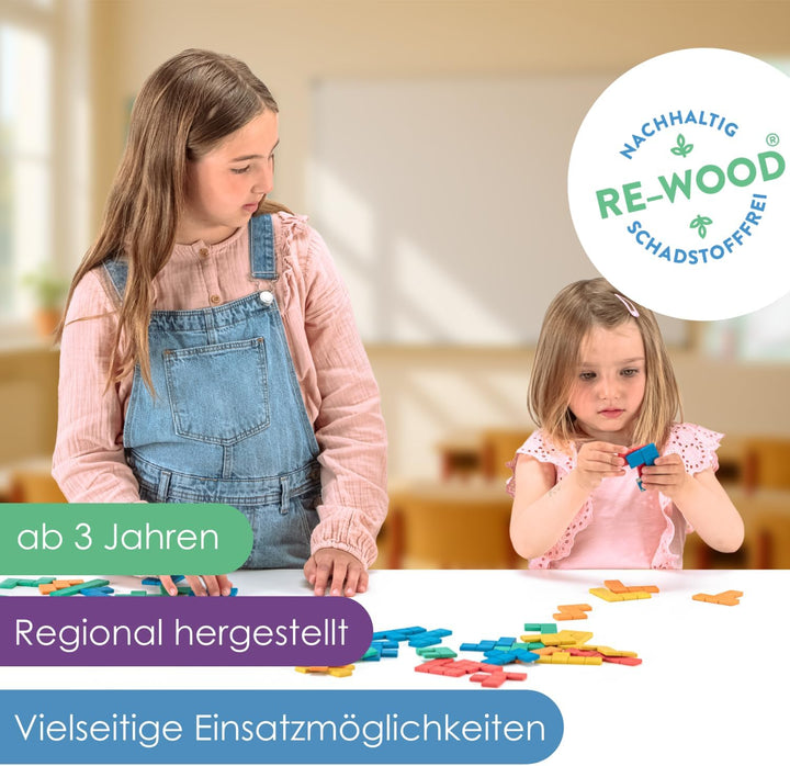 WISSNER 080590.000 aktiv Lernen-Pentominos 60 Teile-RE-Wood, beige