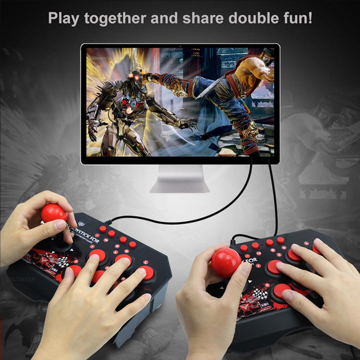 Universal Arcade Fight Stick für Switch/PC/PS3, mit USB Port, Ergonomisches Design, Schwarzes und Ro