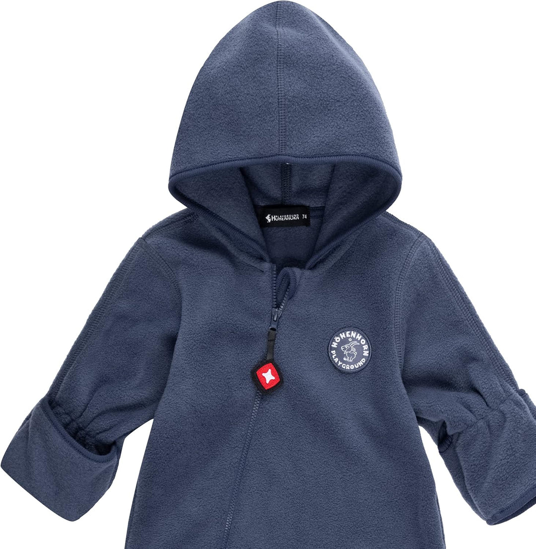Höhenhorn Ibex Baby Fleece Overall Winter Herbst Strampler Kleinkind mit Kapuze 62 Dunkelblau, 62 Du