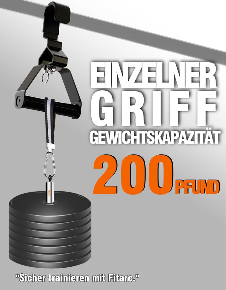 Fitarc Verbesserter 12-stufiger Griff, Einstellgriff, 2 Stück, LAT-Pulldown-Aufsätze, Rudergriff, Kl
