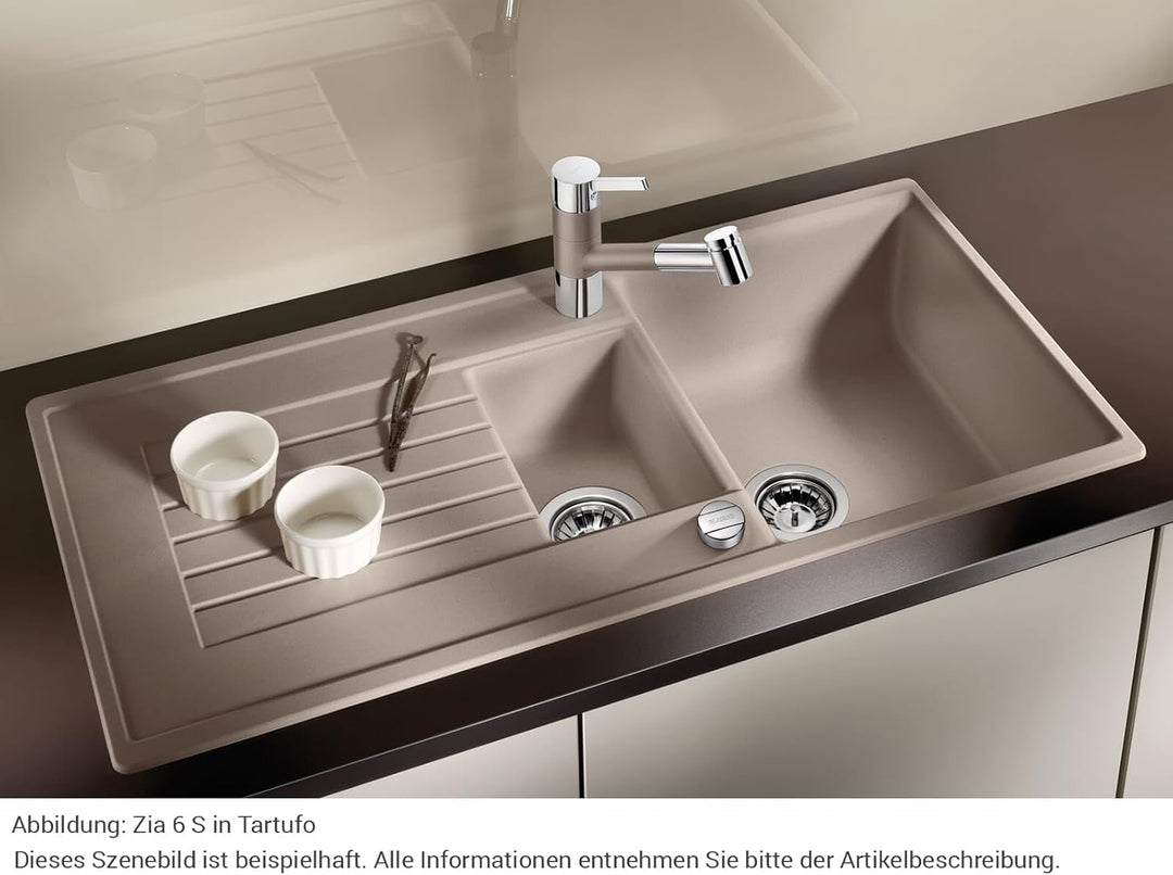 BLANCO ZIA 6 S | SILGRANIT cafe | Einbauart: Einbau von Oben | reversibel | mit Ablauffernbedienung