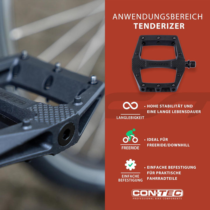 CONTEC Fahrrad-Pedal Tenderizer, Nylon Körper, MTB Pedal, Plattform-Pedale, Lightweight, CrMo Achse,