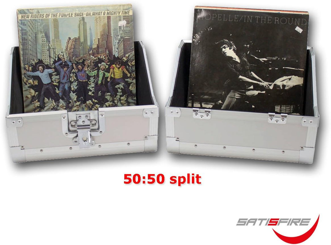 SATISFIRE® Plattenkoffer LP80 • Aluminium-Koffer • Vinyl-Case • Schallplattenkoffer • für 80 LP 50:5