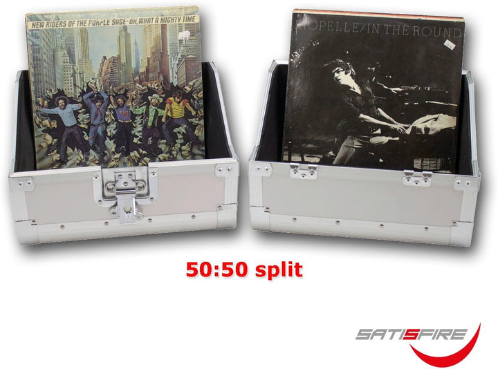 SATISFIRE® Plattenkoffer LP80 • Aluminium-Koffer • Vinyl-Case • Schallplattenkoffer • für 80 LP 50:5