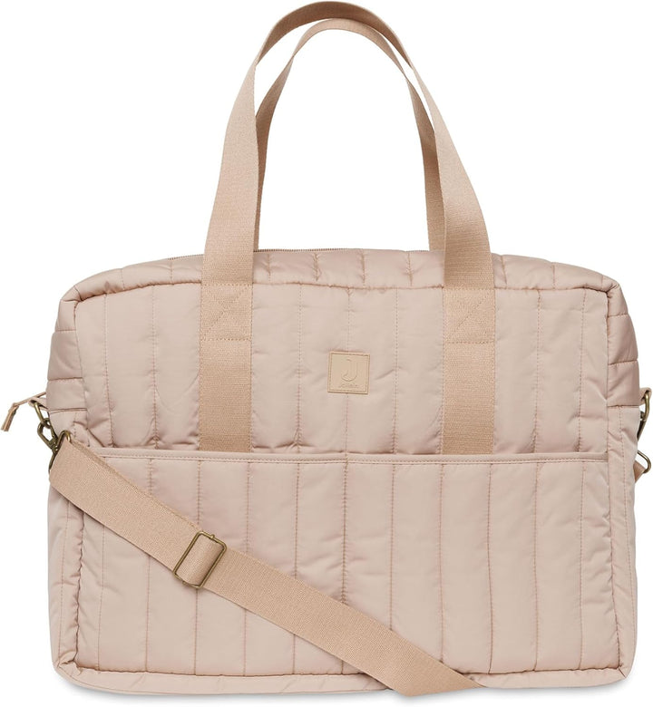 Jollein Wickeltasche Puffed Moos - Biscuit - Wasserabweisend - Kinderwagentasche - Babytasche Multif