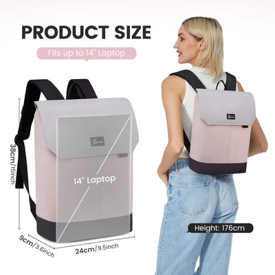 LOVEVOOK Rucksack Damen Klein, 14 Zoll Laptop Rucksack mit USB Ladeanschluss & Laptopfach, Kleiner W