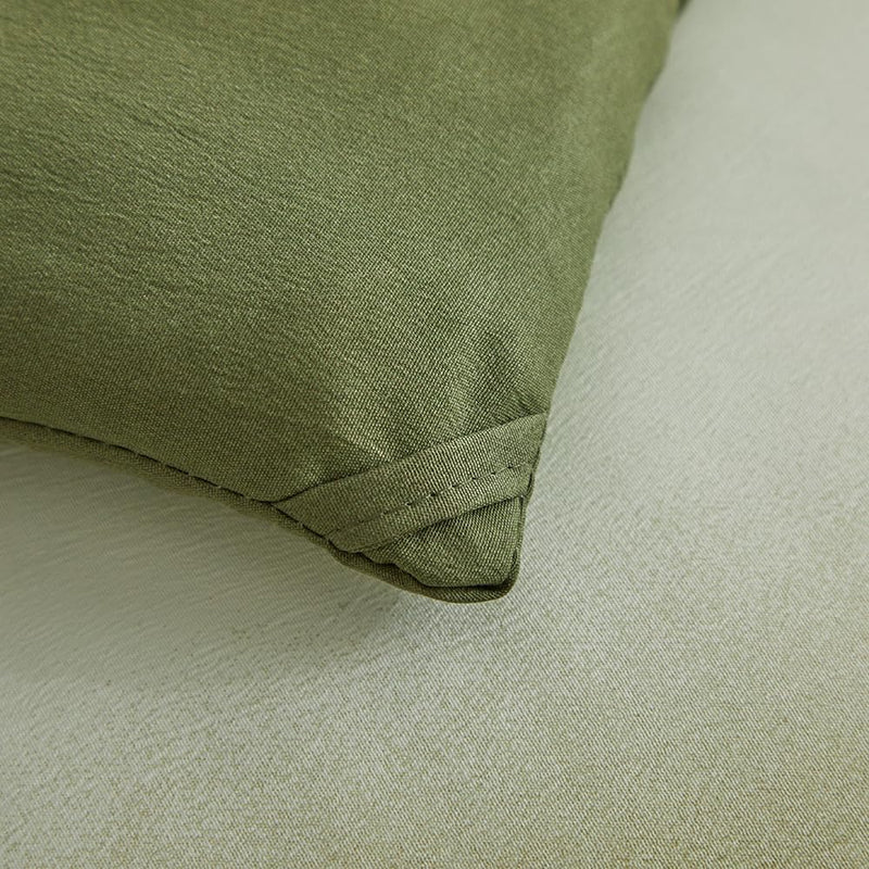 OLDBIAO Bettdecke 155 x 220 cm + 2 Kissenbezüge 80 x 80 cm 3 Teilig mit Weiss - Grün Farbverluaf Des