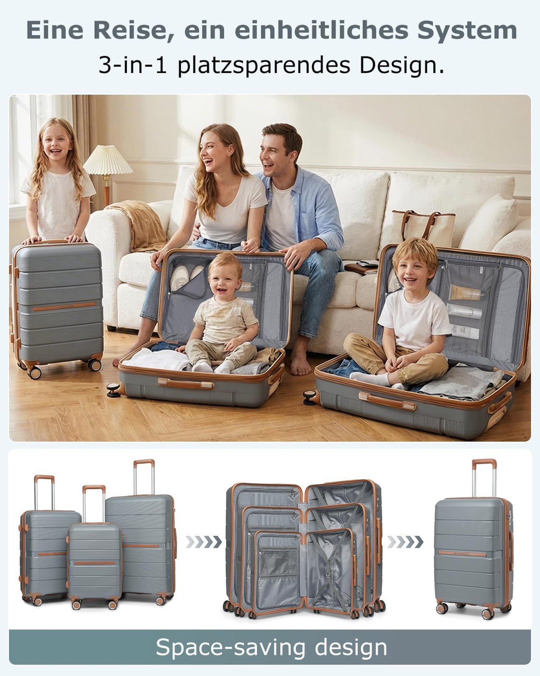 British Traveller Reisekoffer Mittelgross Koffer Trolleys Mittelgross Hartschalenkoffer 100% PP Hand
