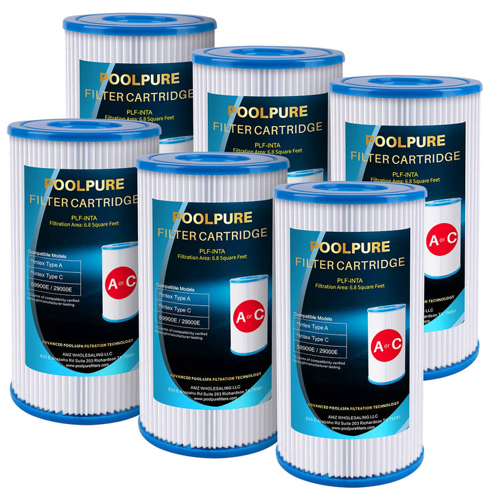 POOLPURE Filter für Typ A oder C, kompatibel mit Intex 29000E/59900E, Easy Set Poolfilter, Sommeraus