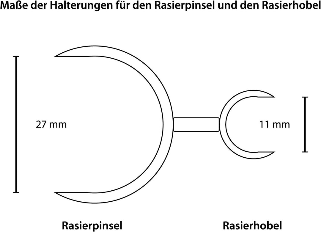 GREENDOOR Rasierpinselhalter, Rasierpinsel-Ständer aus Olivenholz & Stahl & Porzellan Schale, schöne