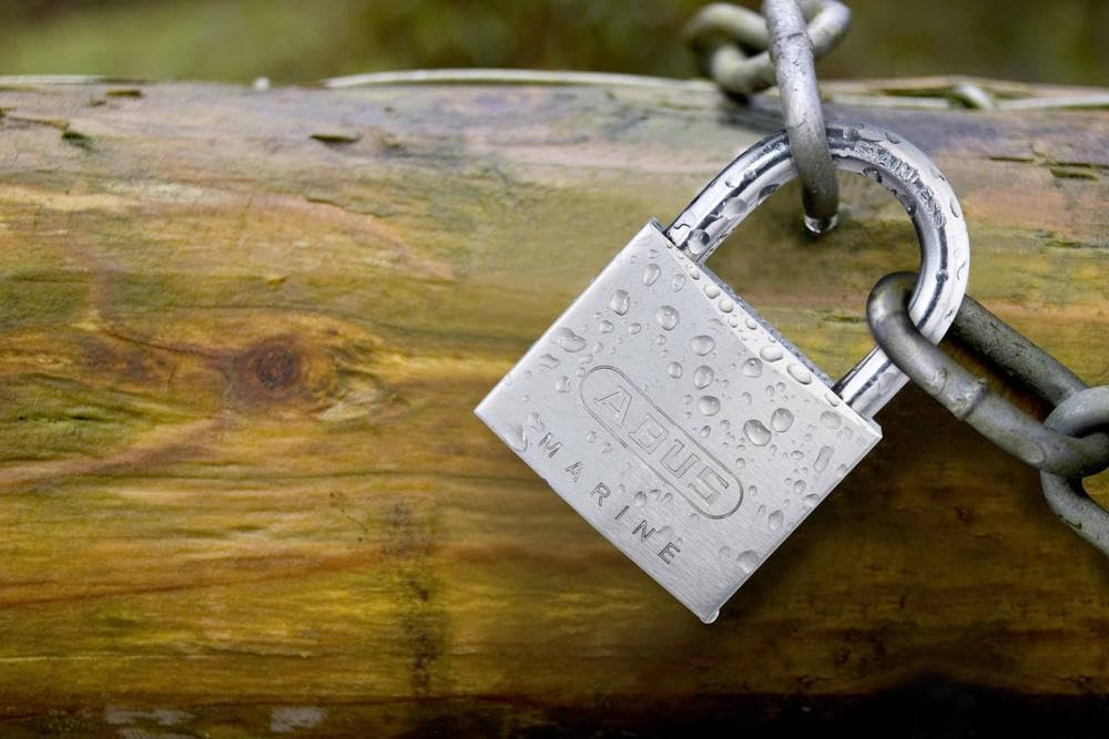 ABUS Marine Vorhängeschloss 75IB/50 - wetterfest - Messing-Schlosskörper mit Nickel Pearl Beschichtu
