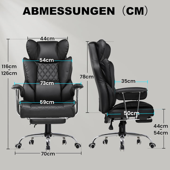 GTPLAYER Gaming Stuhl, Bürostuhl mit Taschenfeder-Lendenwirbelstütze, breiter Büro-Computersessel mi