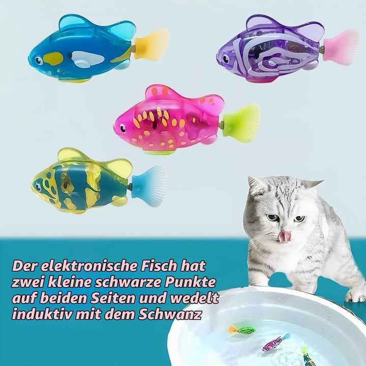 4PCS Elektronischer Haustier Fisch, Schwimmen Roboter Fisch Spielzeug für Katzen, Elektrisches Fisch