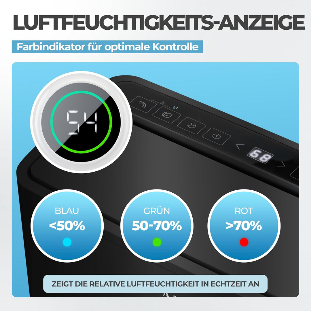 KLAMER Luftentfeuchter elektrisch 25L in 24h mit 5,5L Tank – Leiser, energieeffizienter Raumentfeuch
