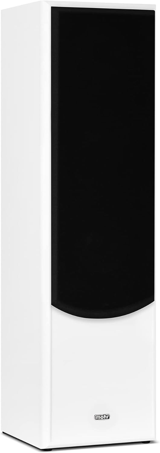 mohr 1 Paar Standlautsprecher SL10, Weiss Lautsprecherboxen, HiFi Klang zum günstigen Preis, weiss
