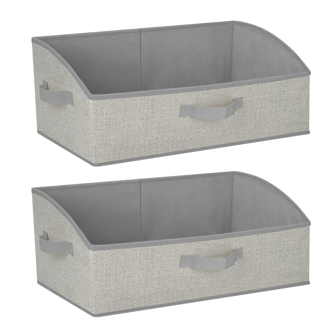Cozary Aufbewahrungsbox mit Griffen 28L,2 Stück Faltbare Aufbewahrungskorb stoff 50x28.5x20cm,Grosse