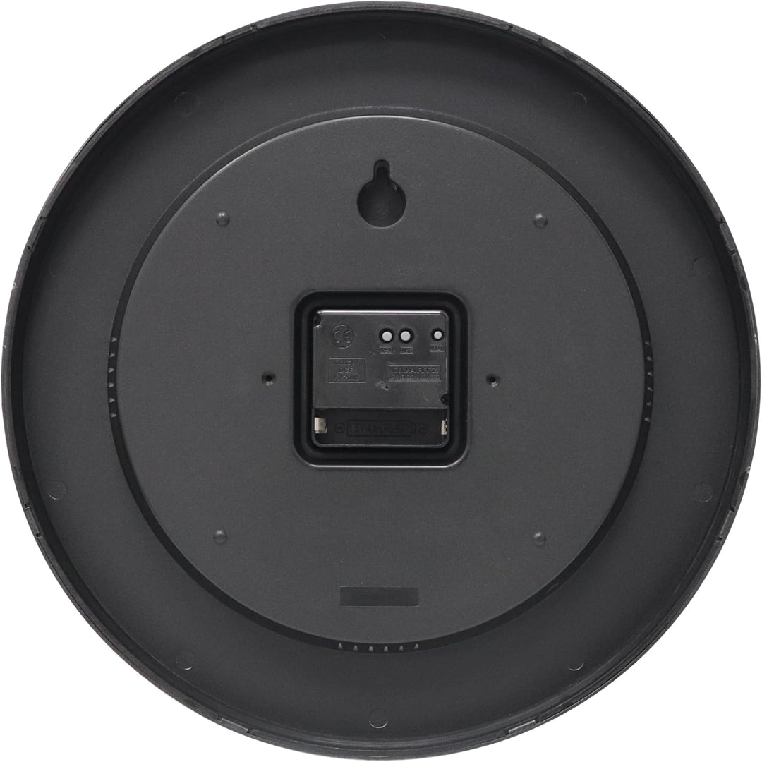 technoline WT8945 Funkwanduhr mit Temperaturanzeige und Luftfeuchteanzeige, 30 cm, schwarz 30 cm Sch