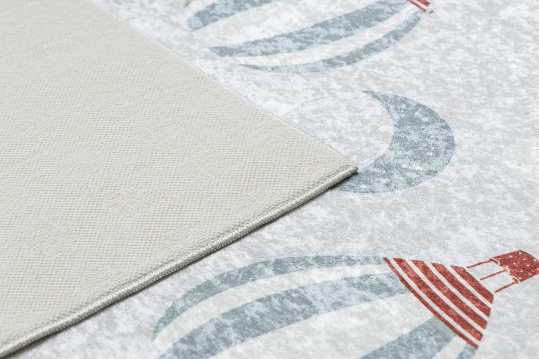 Kinderteppich Bambino Waschteppich Ballone, Wolken für Kinder Anti-Rutsch - grau 140x190 cm 140x190