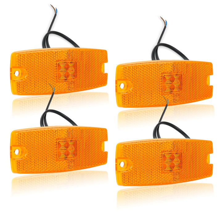 Qiping 4 Pack Begrenzungsleuchte Orange 12V 24V LED Umrissleuchte Gelb Bernstein Positionsleuchte mi
