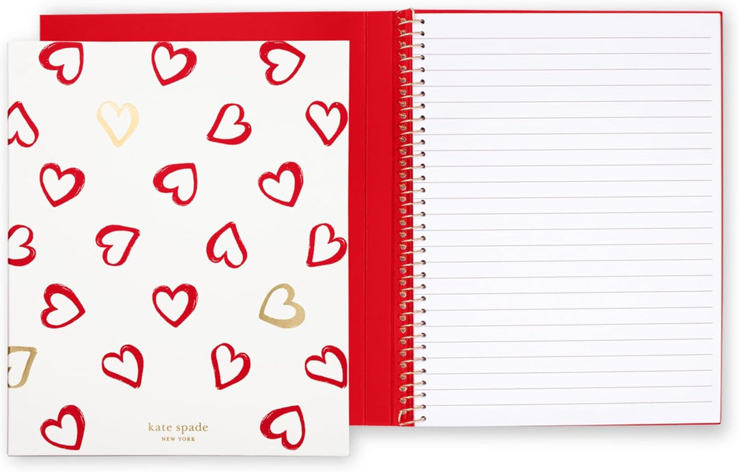 kate spade new york Kleines verdecktes Spiralnotizbuch, 21 x 17,1 cm, Tagebuch, Notizbuch mit 112 li