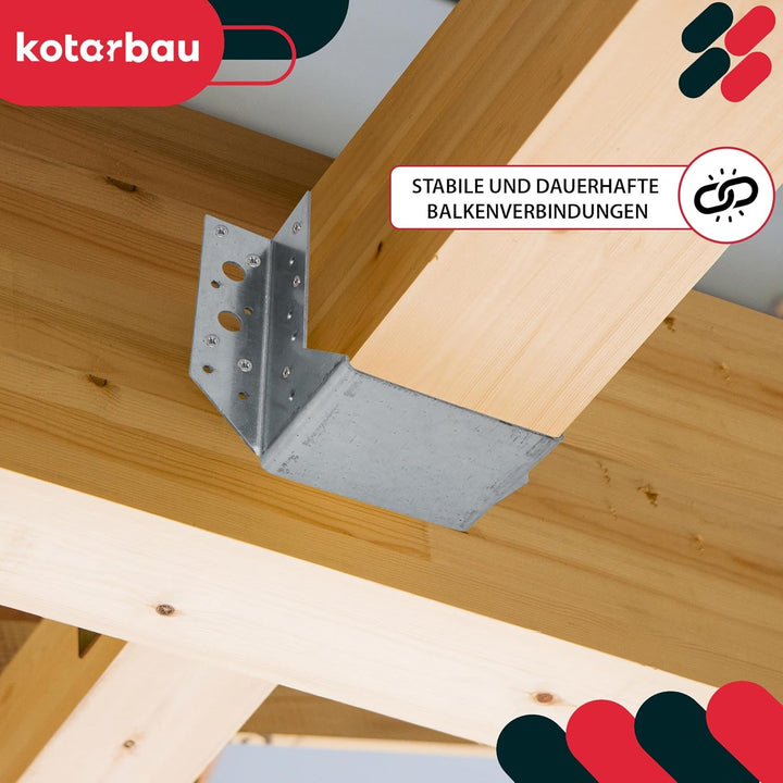 KOTARBAU® 10er Set Balkenschuh Typ A 140 mm Holzbalkenverbinder Balkenverbinder Verbinder für Baukon
